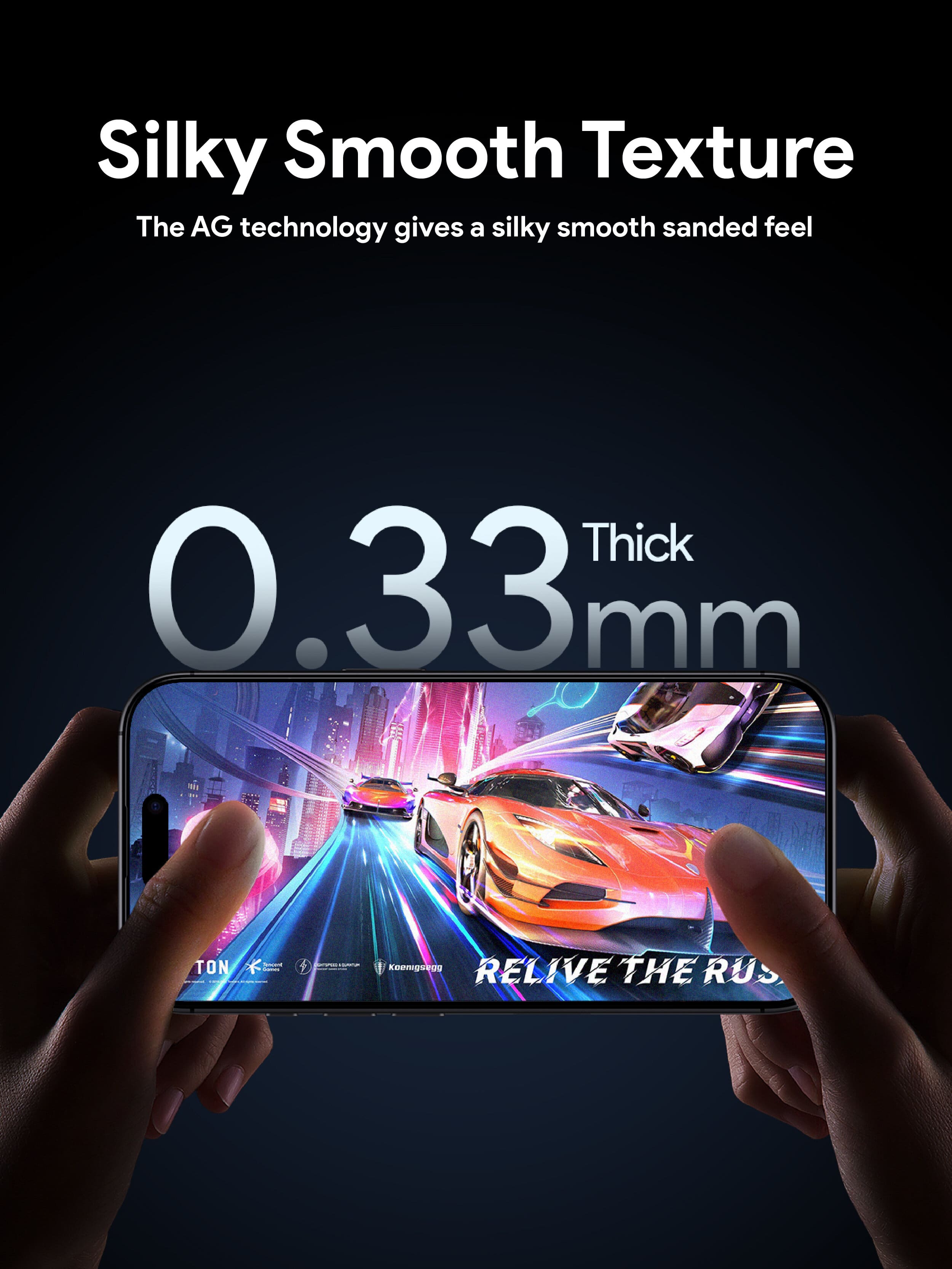 AUKEY SP-YX20 SmoothPlay Gaming Matte Tempered Glass Screen Protector for iPhone 16 / 16 Plus / 16 Pro / 16 Pro Max