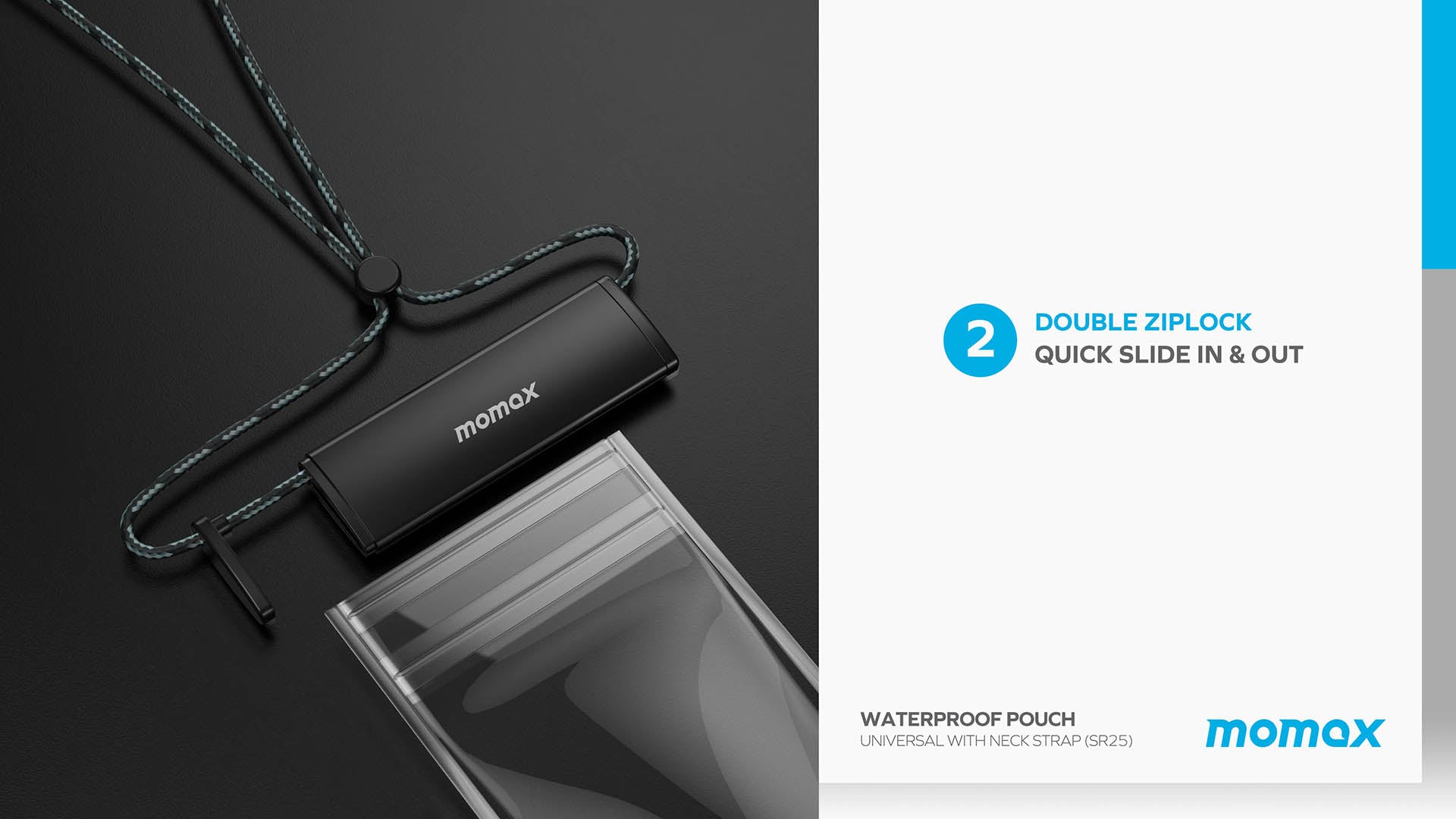 Momax SR25 Waterproof Pouch Universal with Neck Strap