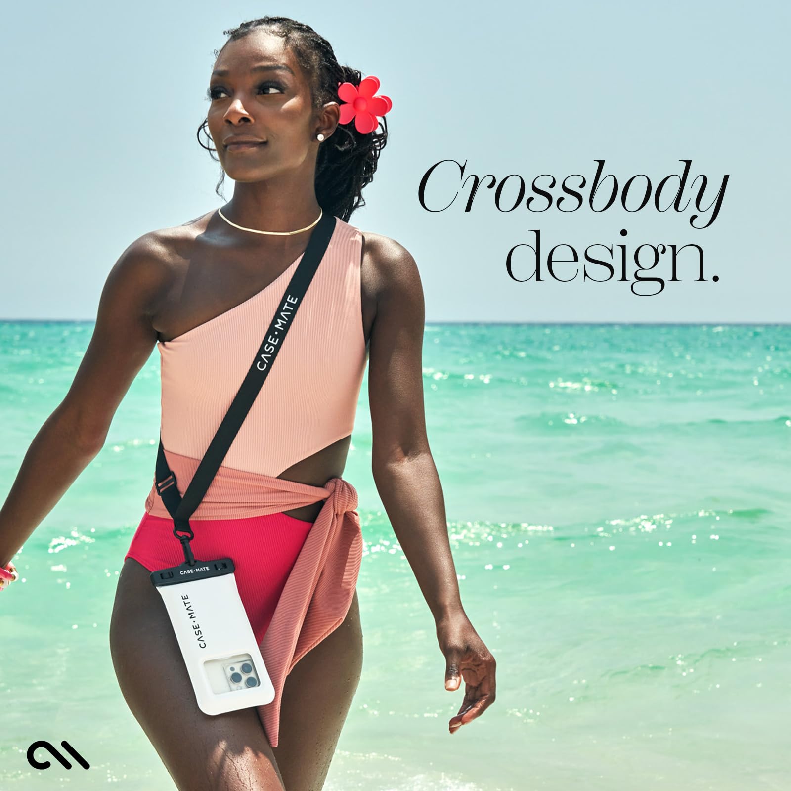 Case-Mate Waterproof Floating Phone Pouch - Sand Dollar Grey/Black