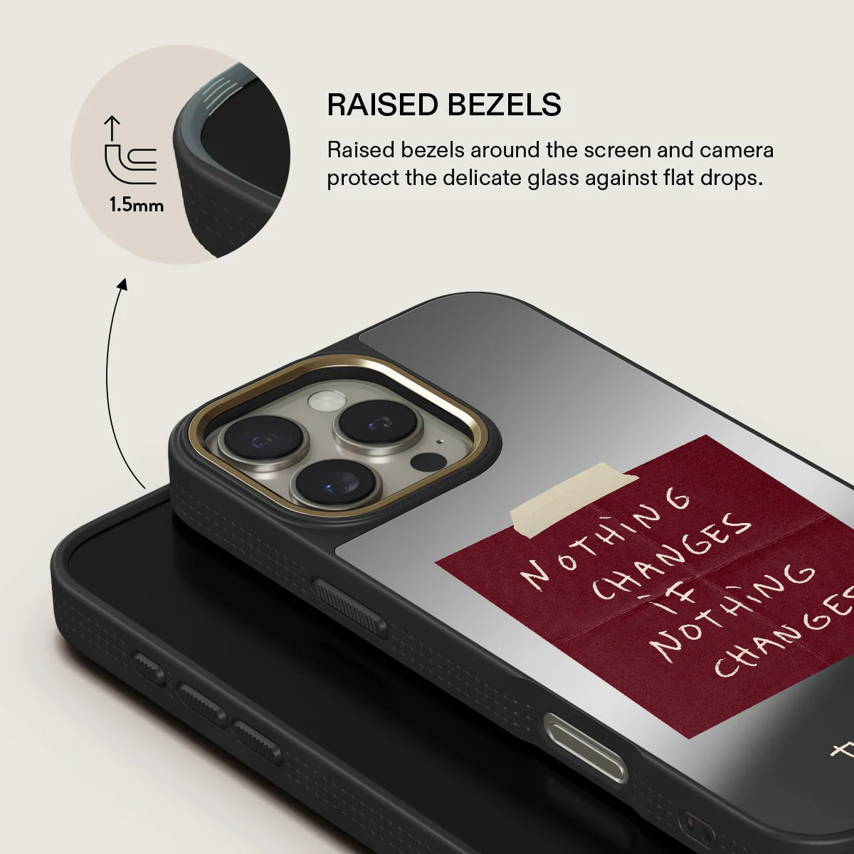 BURGA iPhone 16 Pro Max Nothing Changes Elite Mirror Gold Tough MagSafe Case