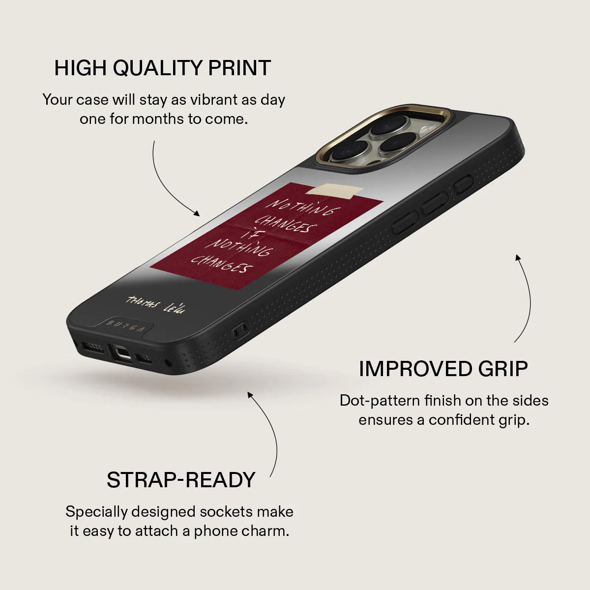 BURGA iPhone 16 Pro Max Nothing Changes Elite Mirror Gold Tough MagSafe Case