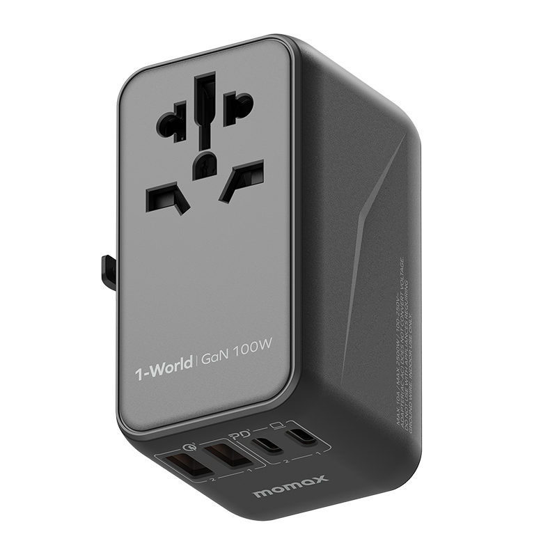 Momax UA10 1-World 100W GaN 4 Ports + AC Travel Adaptor