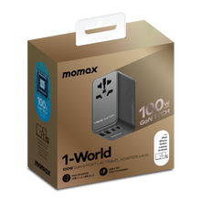 Load image into Gallery viewer, Momax UA10 1-World 100W GaN 4 Ports + AC Travel Adaptor
