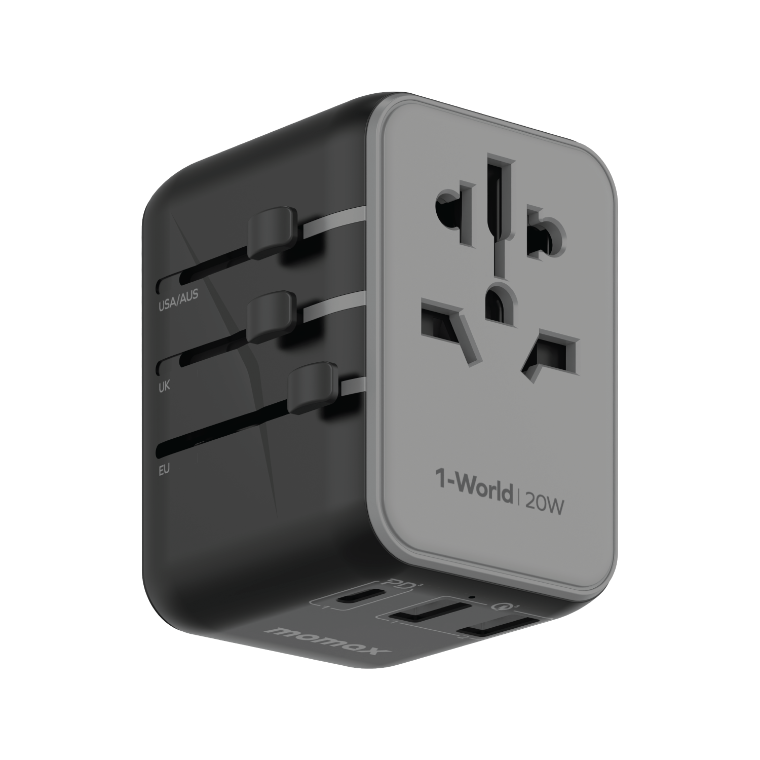 Momax UA11 1-World 20W 3-Port + AC Travel Adapter