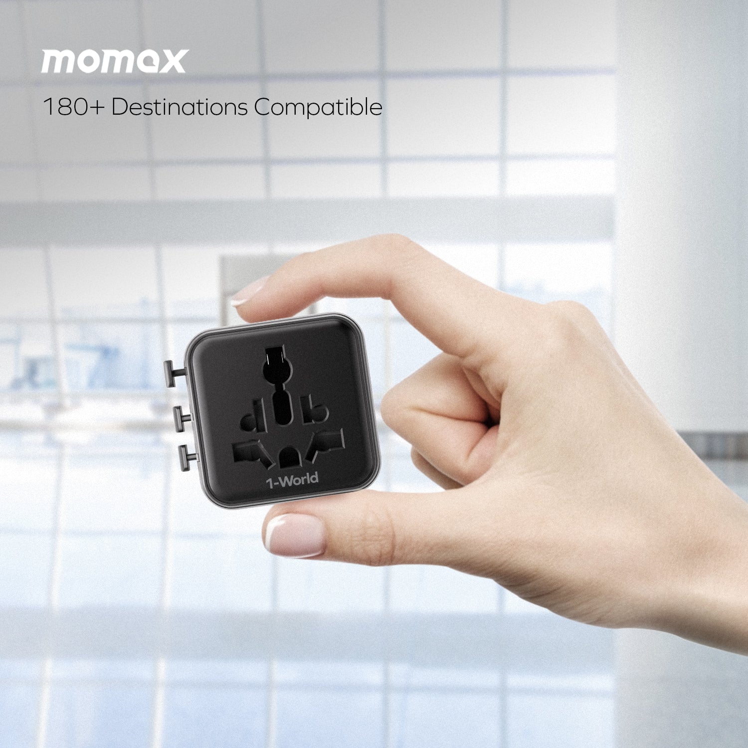 Momax UA19 1-World Universal Travel Adapter with Dual AC