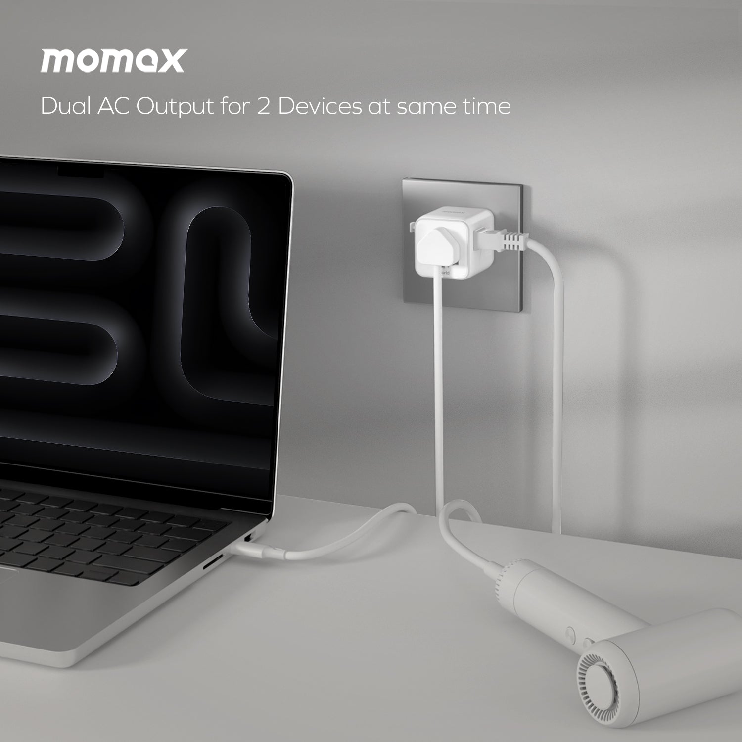 Momax UA19 1-World Universal Travel Adapter with Dual AC
