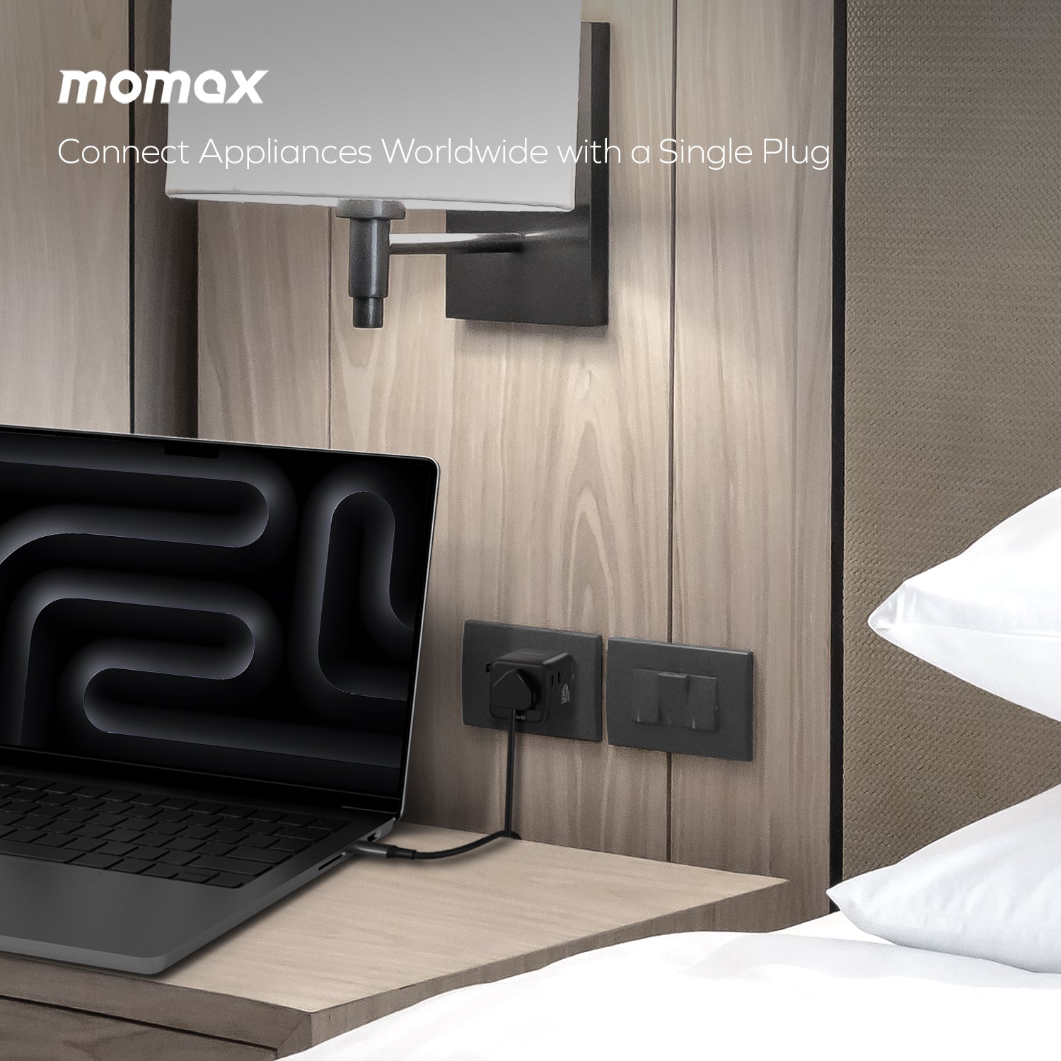 Momax UA19 1-World Universal Travel Adapter with Dual AC