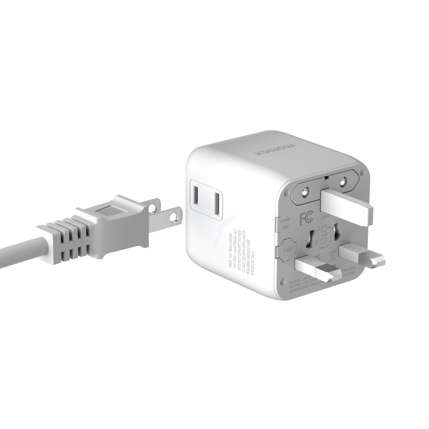 Momax UA19 1-World Universal Travel Adapter with Dual AC