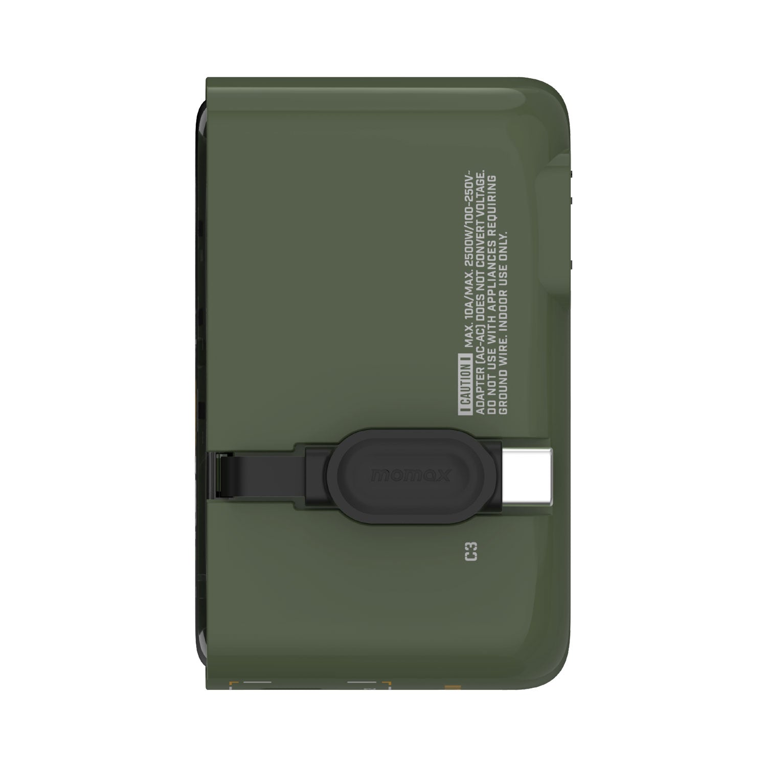 [Mobile Suit Gundam Limited Edition] Momax UA21 1-World+ 35W 4-Port Travel GaN Charger With Built-in USB-C Cable - Green