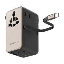 Load image into Gallery viewer, Momax UA25 1-World2+ 100W 4-Port Dual AC Travel Adapter w/ Built-in Retractable Cable
