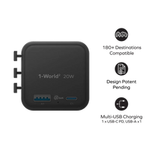 Load image into Gallery viewer, Momax UA29 1-World² 20W Universal 2-Port USB Travel Adapter
