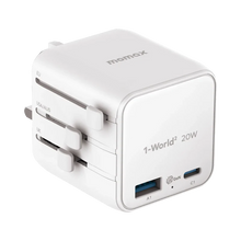 Load image into Gallery viewer, Momax UA29 1-World² 20W Universal 2-Port USB Travel Adapter
