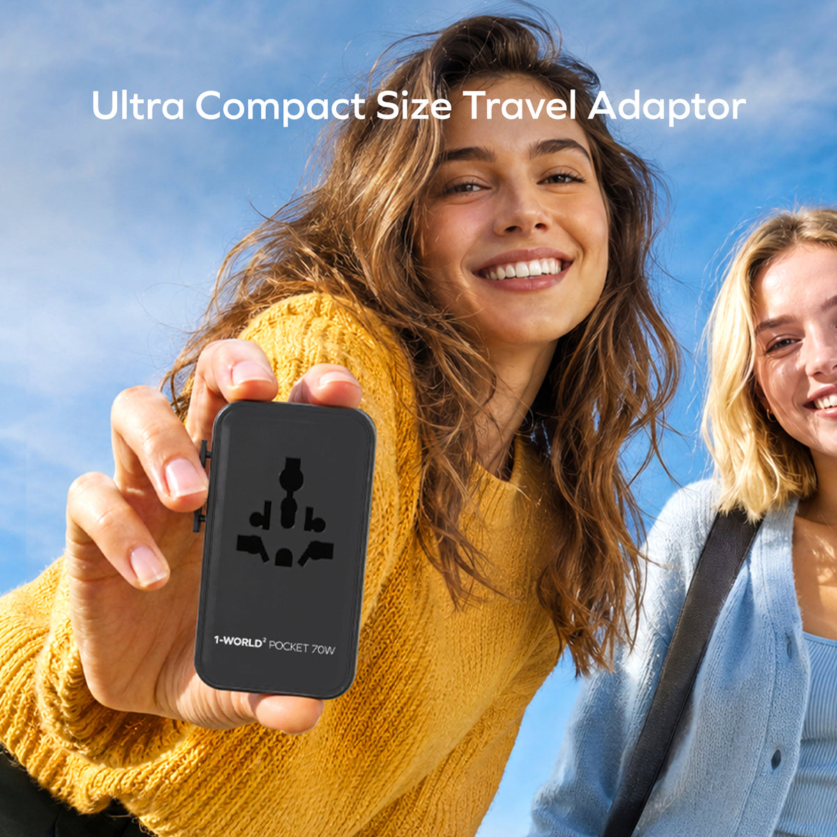 Momax UA36 1-World² Pocket 70W GaN 4-Port Dual AC Travel Adapter