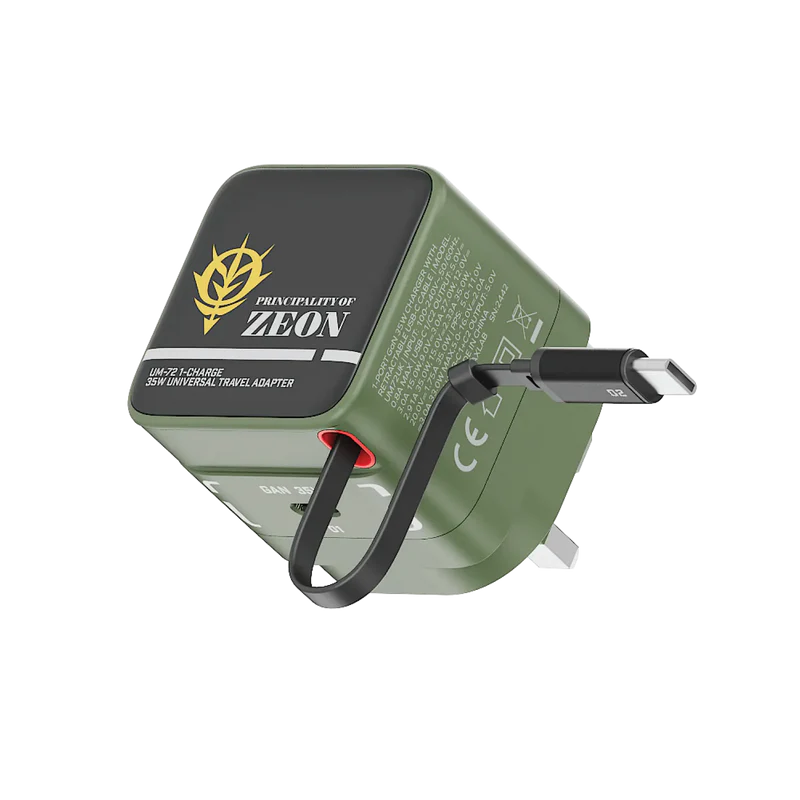 [Mobile Suit Gundam - Limited Edition] Momax UM72 1-Charge+ 35W 1-Port GaN Charger with Retractable USB-C Cable - MS-06F Zaku II
