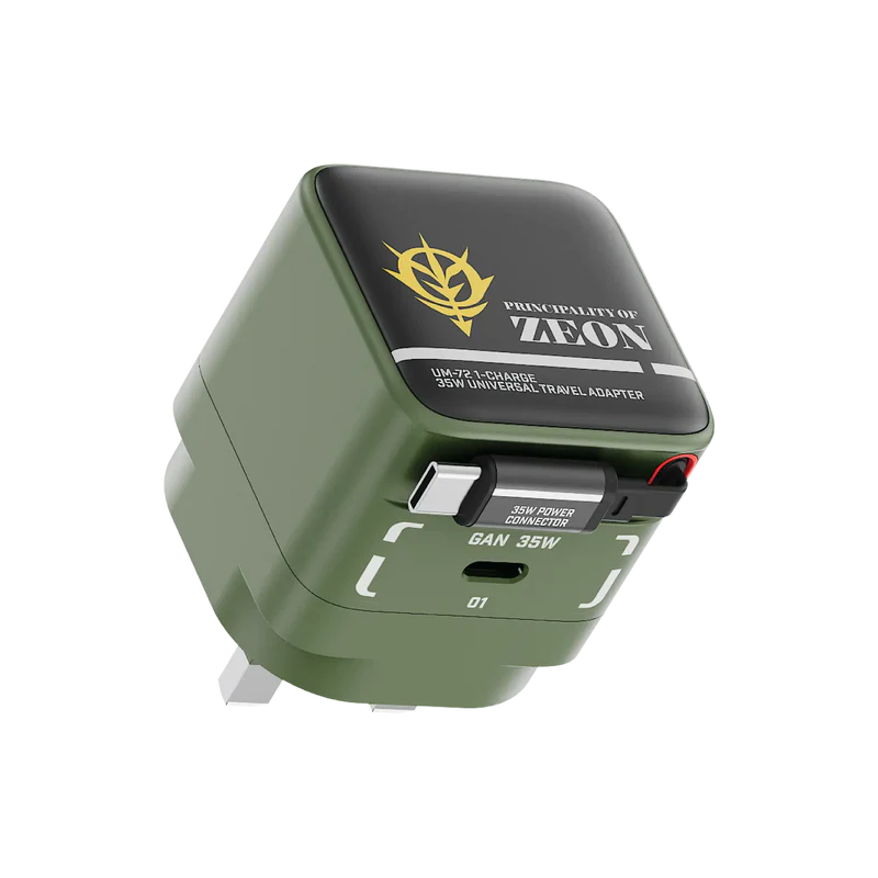 [Mobile Suit Gundam - Limited Edition] Momax UM72 1-Charge+ 35W 1-Port GaN Charger with Retractable USB-C Cable - MS-06F Zaku II