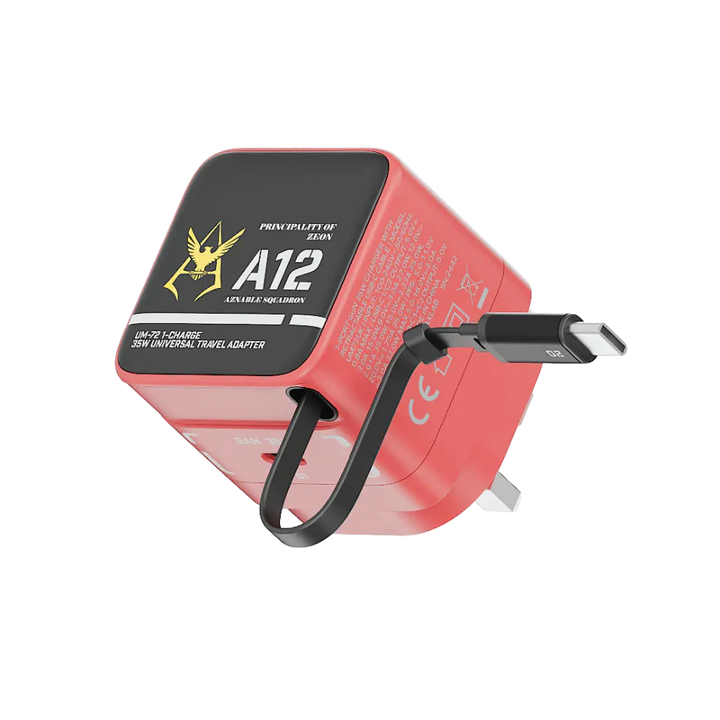 [Mobile Suit Gundam - Limited Edition] Momax UM72 1-Charge+ 35W 1-Port GaN Charger with Retractable USB-C Cable - MS-06S Char's Zaku II