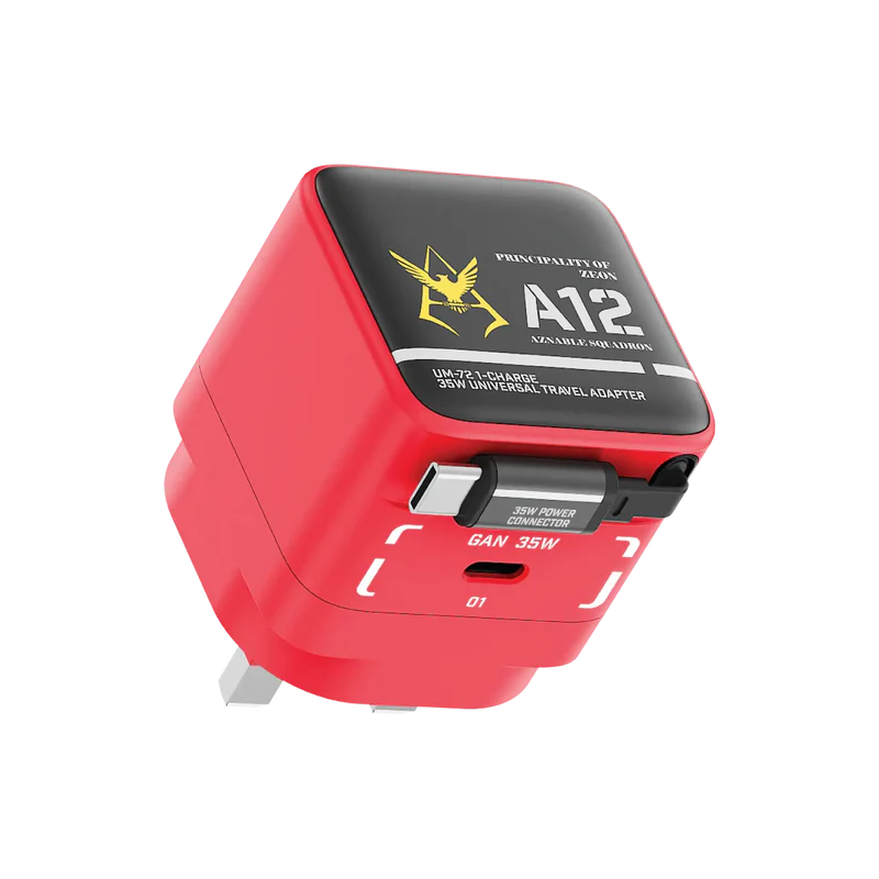 [Mobile Suit Gundam - Limited Edition] Momax UM72 1-Charge+ 35W 1-Port GaN Charger with Retractable USB-C Cable - MS-06S Char's Zaku II