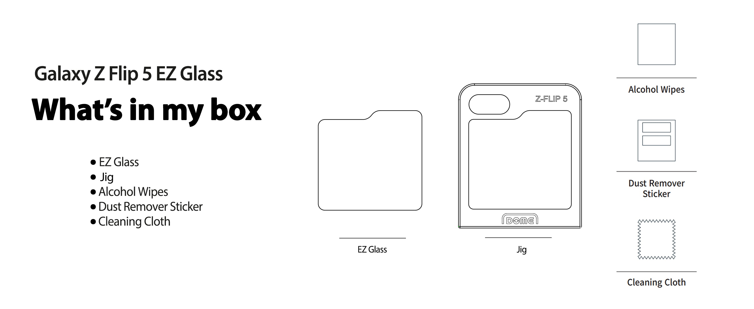 Whitestone Samsung Galaxy Z Flip 5 EZ Tempered Glass Screen Protector