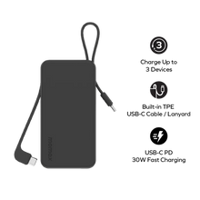 Load image into Gallery viewer, Momax IP138 1-Power Vital+ 10000mAh Battery Pack with Dual Built-in Cable
