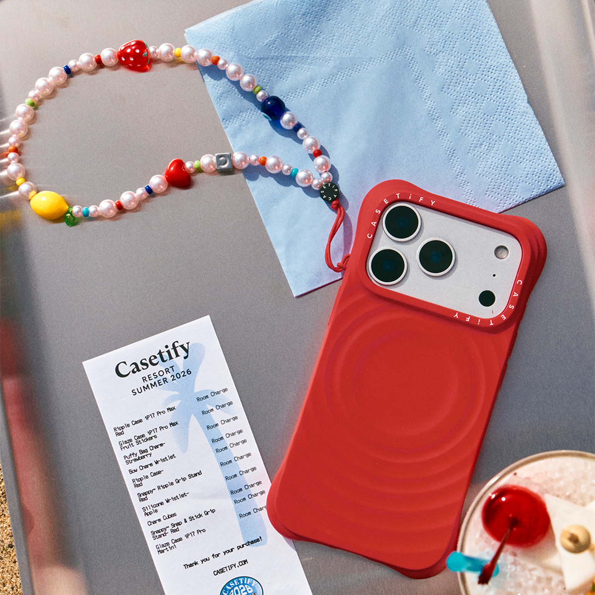 CASETiFY Phone Charm - Pearl Fruity Rainbow