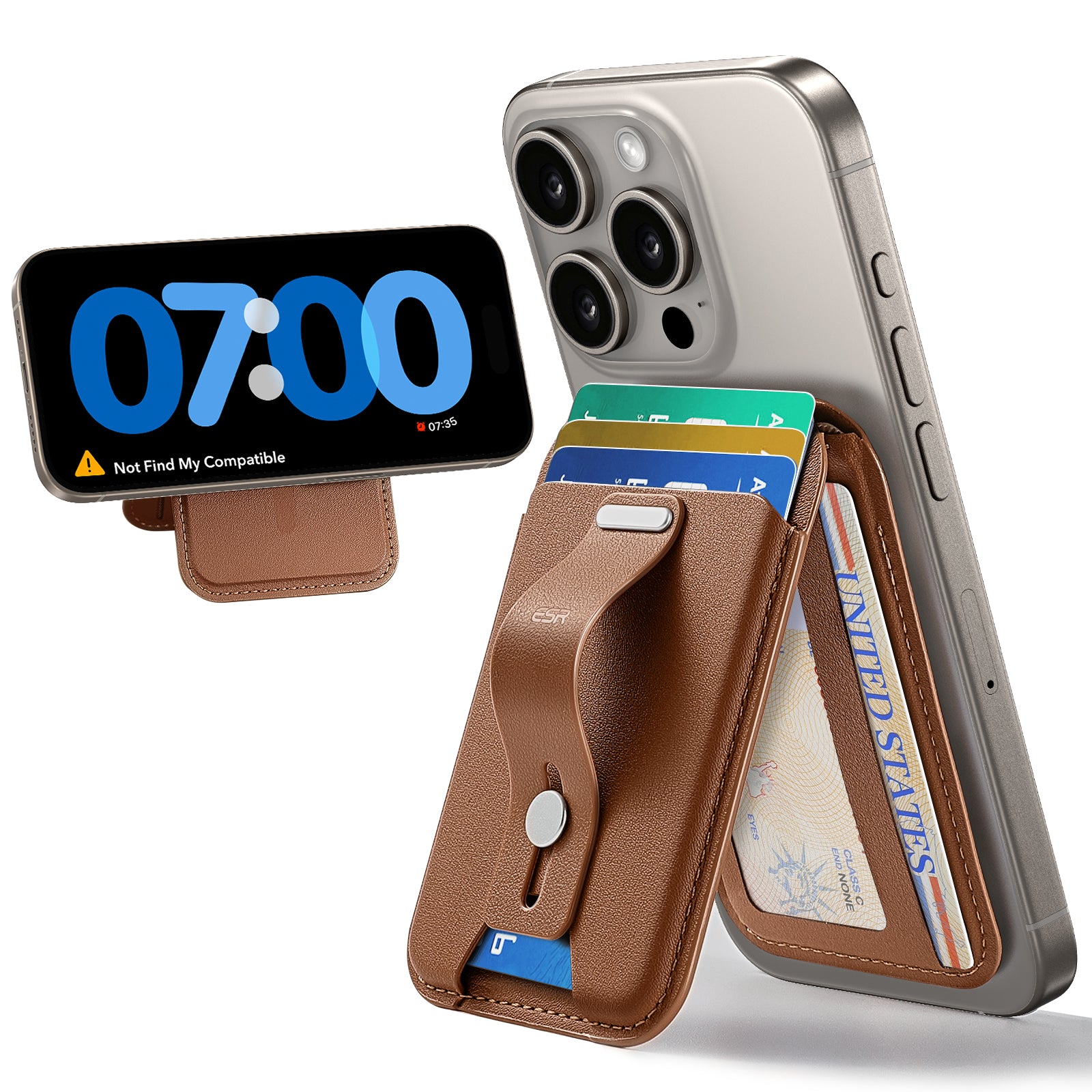 ESR Magnetic Geo Wallet with stand + grip | works with Apple Find My