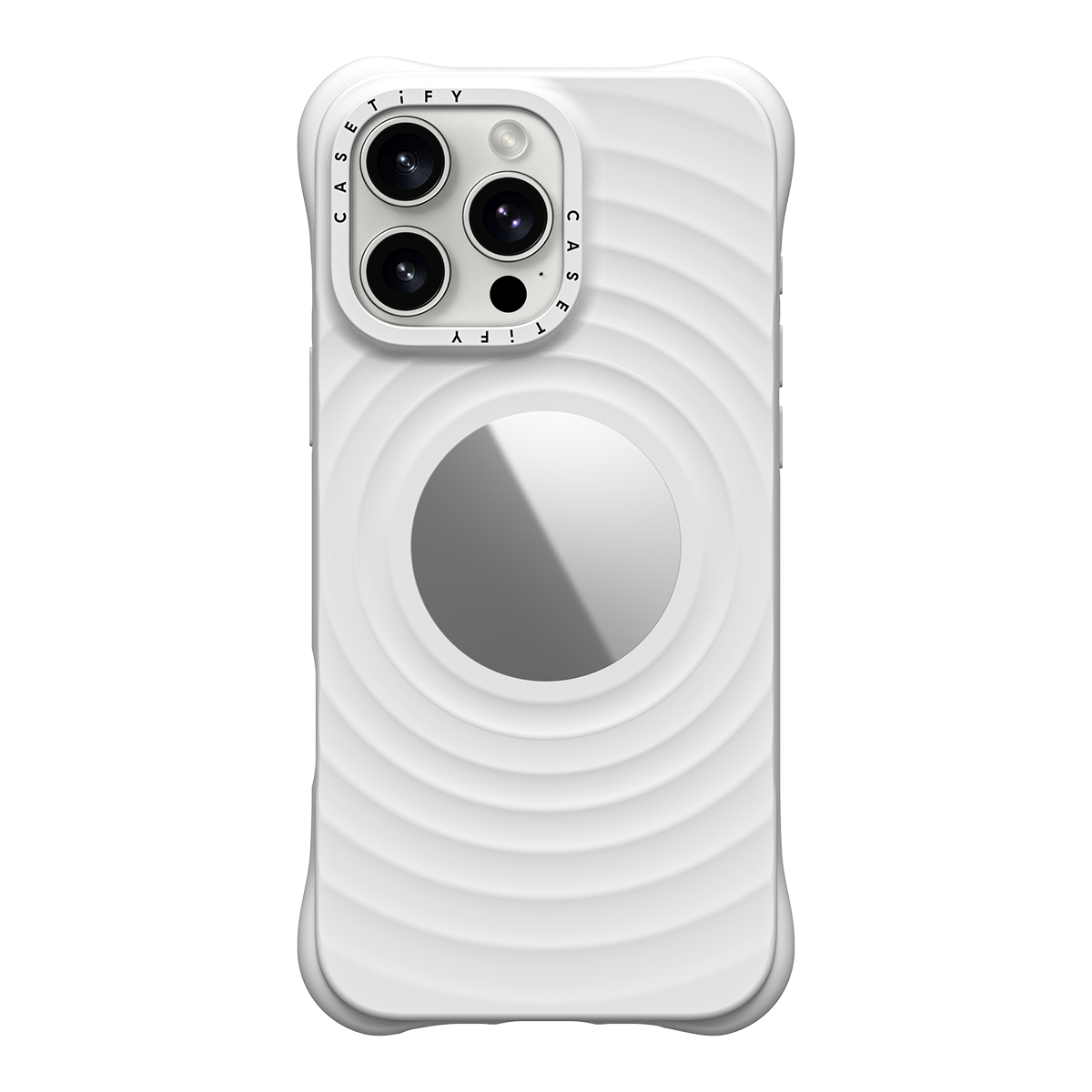CASETiFY ホワイト波形デザインケースiPhone１６Pro CASETiFY Magsafe The Ripple Mirror Case for iPhone 16 Pro Max / 16 Pro