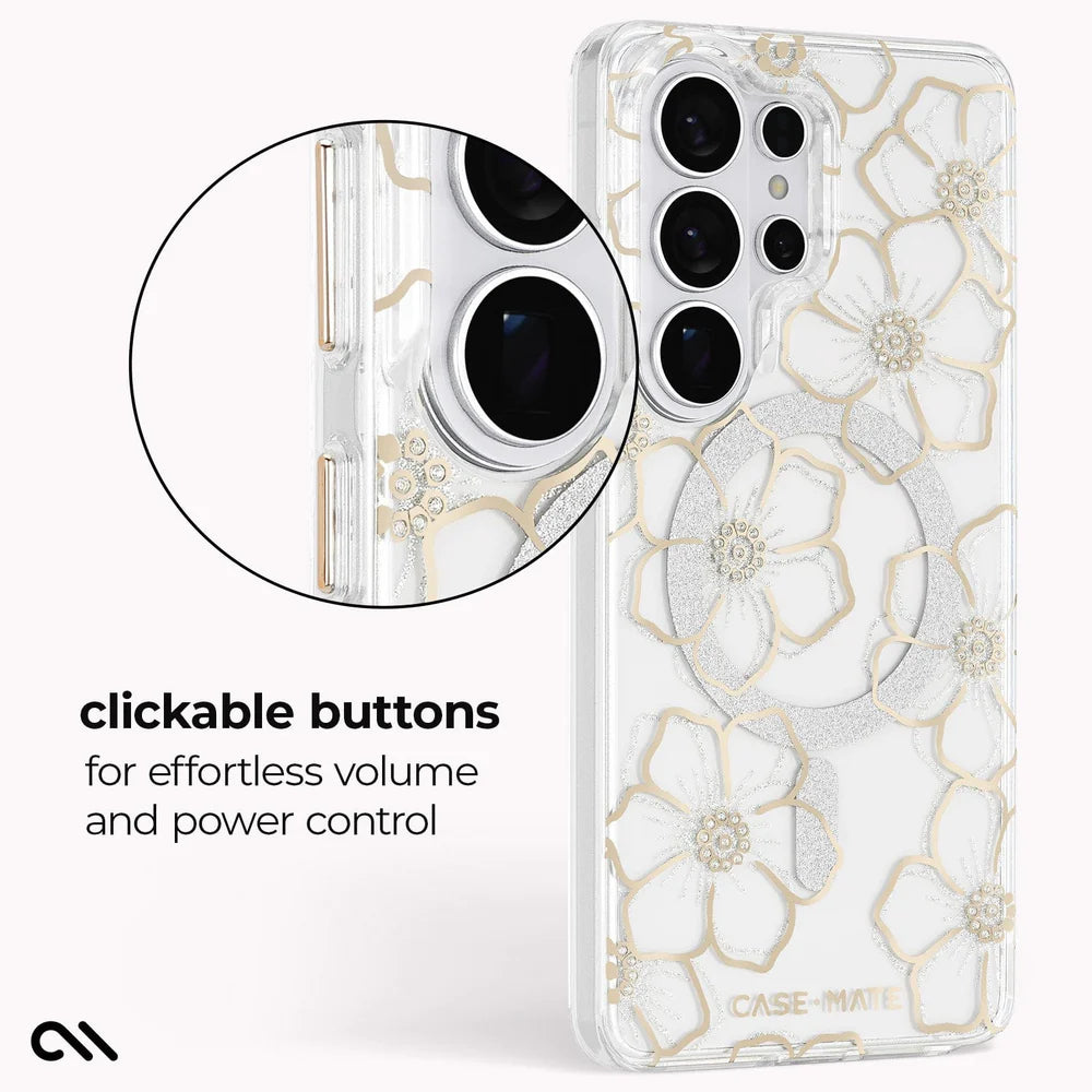Case-Mate Samsung Galaxy S26 Series - Floral Gems Magnetic Case (Gold)