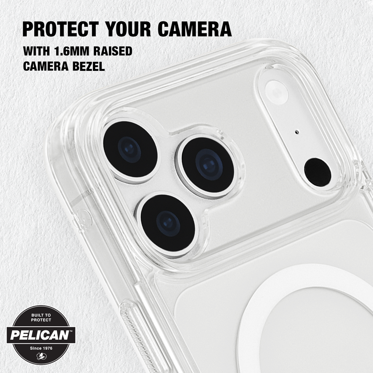 Pelican iPhone 18 / 17 Pro / Pro Max - Protector MagSafe Case with Metal Kickstand - Clear