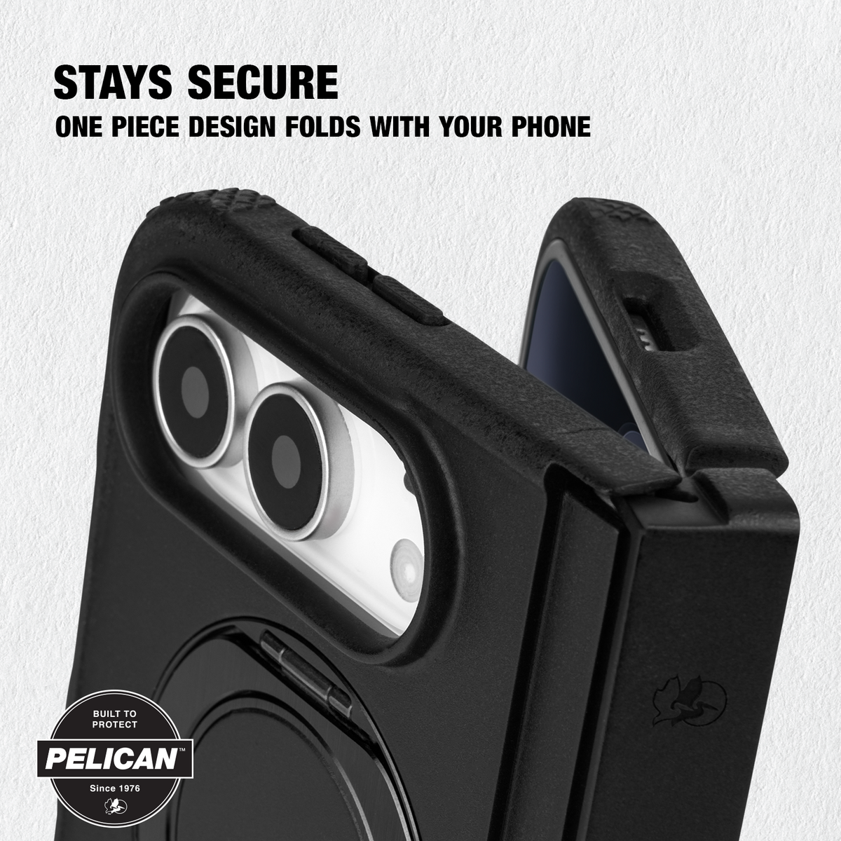 Pelican iPhone Duo Protector MagSafe Case with 360° Metal Kickstand - Black