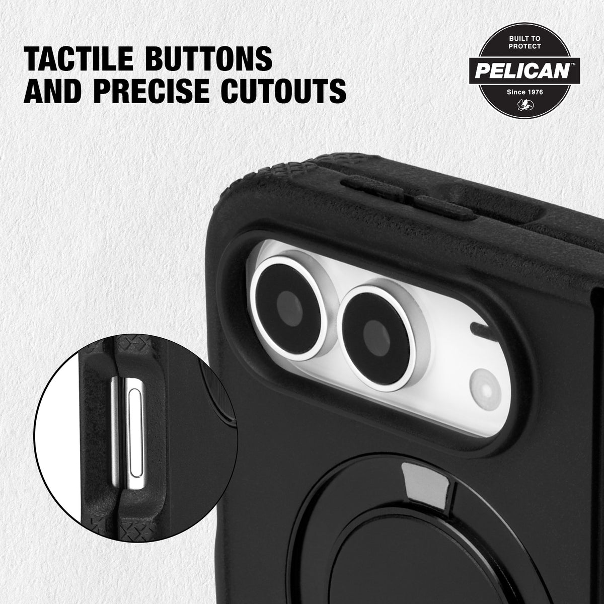 Pelican iPhone Duo Protector MagSafe Case with 360° Metal Kickstand - Black