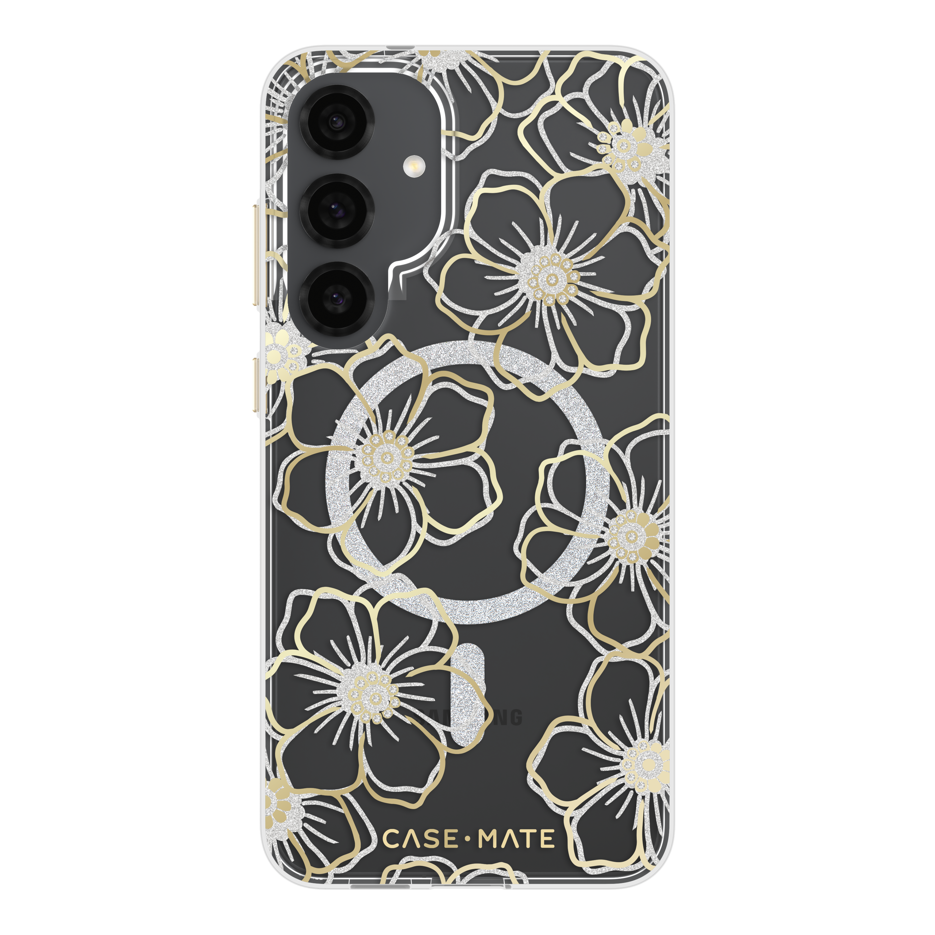 Case-Mate Samsung Galaxy S25 Plus / S25 Ultra Floral Gems Magnetic Case - Gold