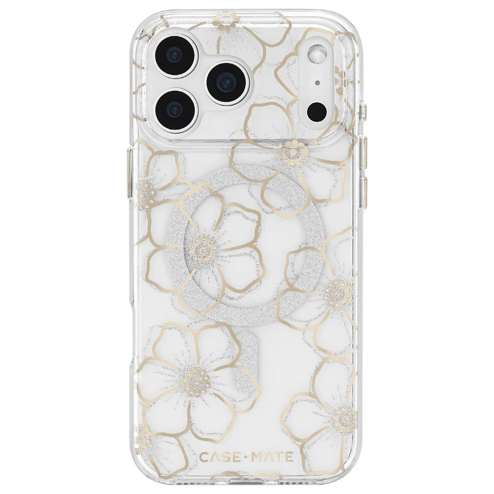 Case-Mate iPhone 17 Series Floral Gems Gold MagSafe Case