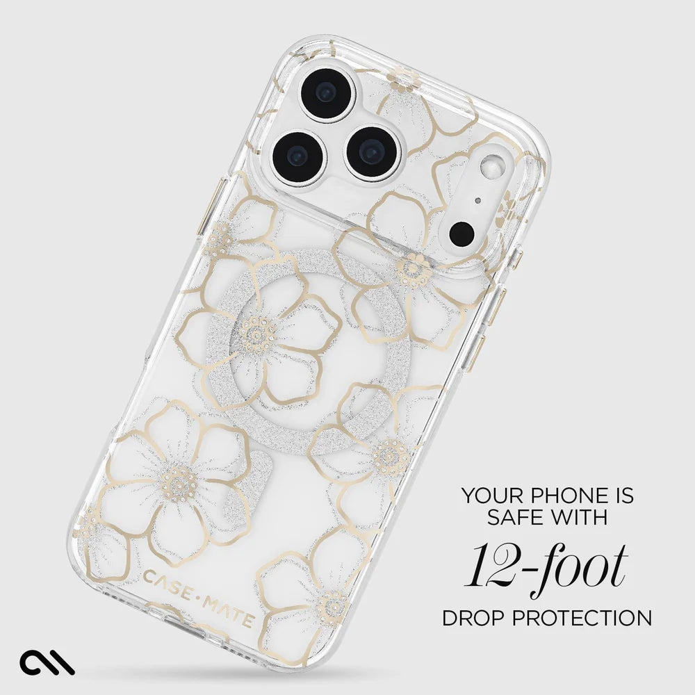 Case-Mate iPhone 17 Series Floral Gems Gold MagSafe Case