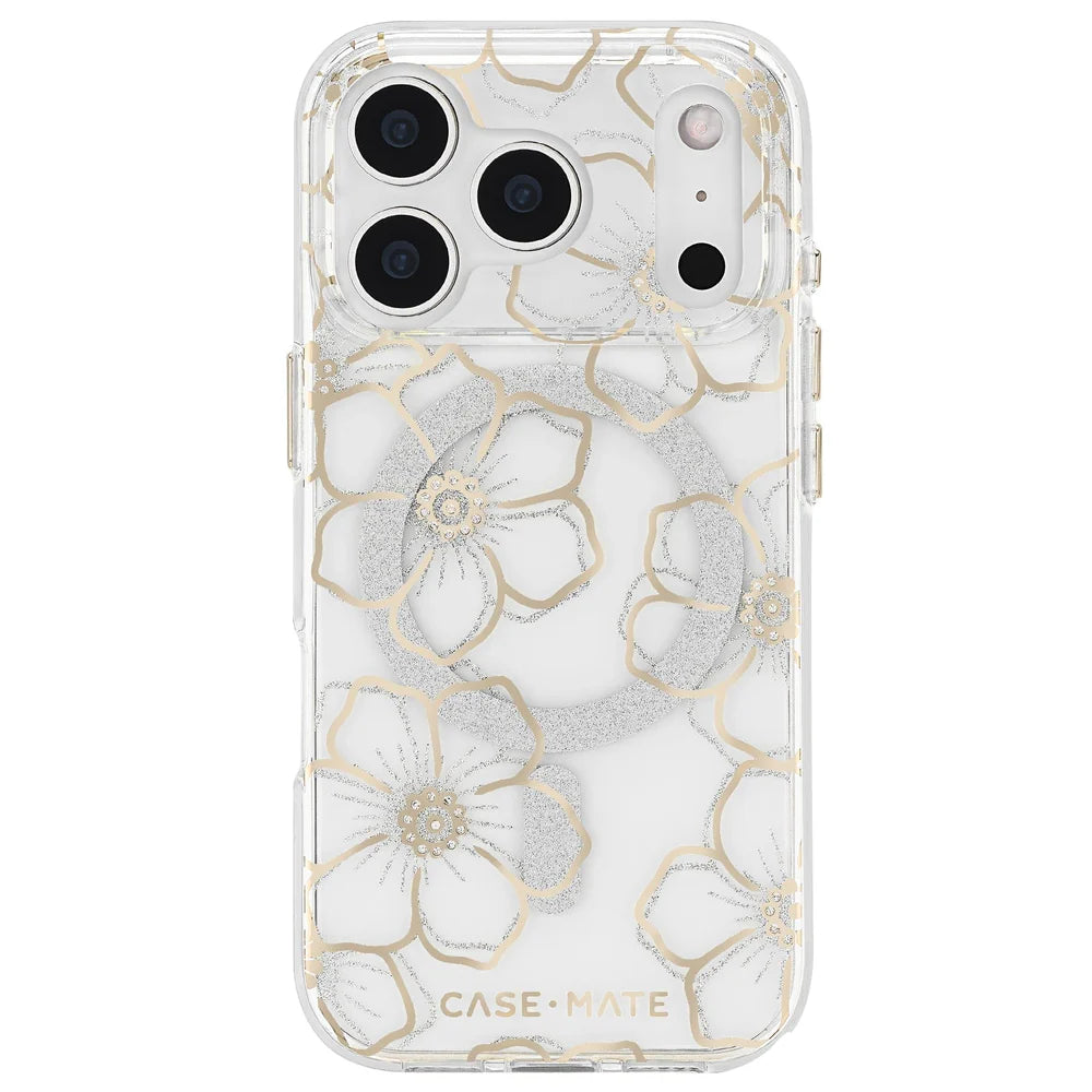 Case-Mate iPhone 17 Series Floral Gems Gold MagSafe Case