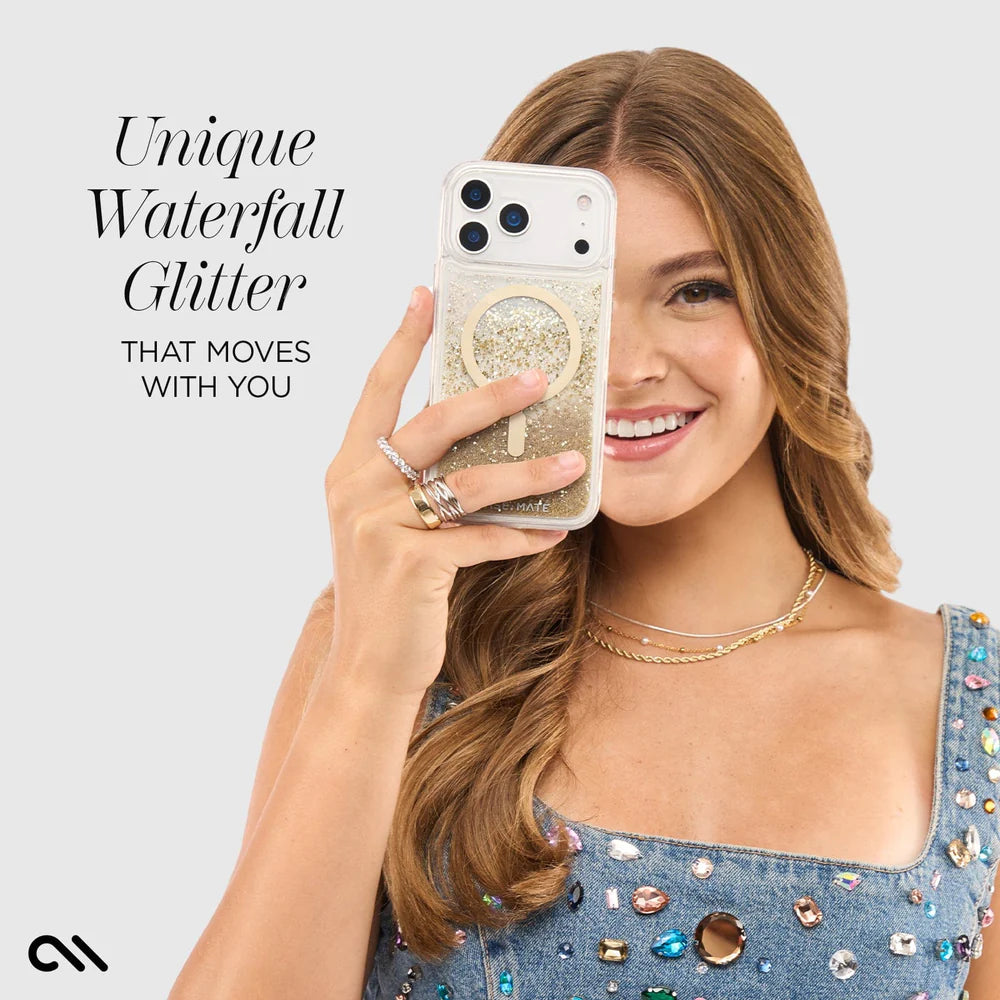 Case-Mate iPhone 17 Series Gold Waterfall MagSafe Case