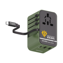 Load image into Gallery viewer, [Mobile Suit Gundam - Limited Edition] Momax UA18 1-World+ 70W 3-Port Travel GaN Charger with Built-in USB-C Cable
