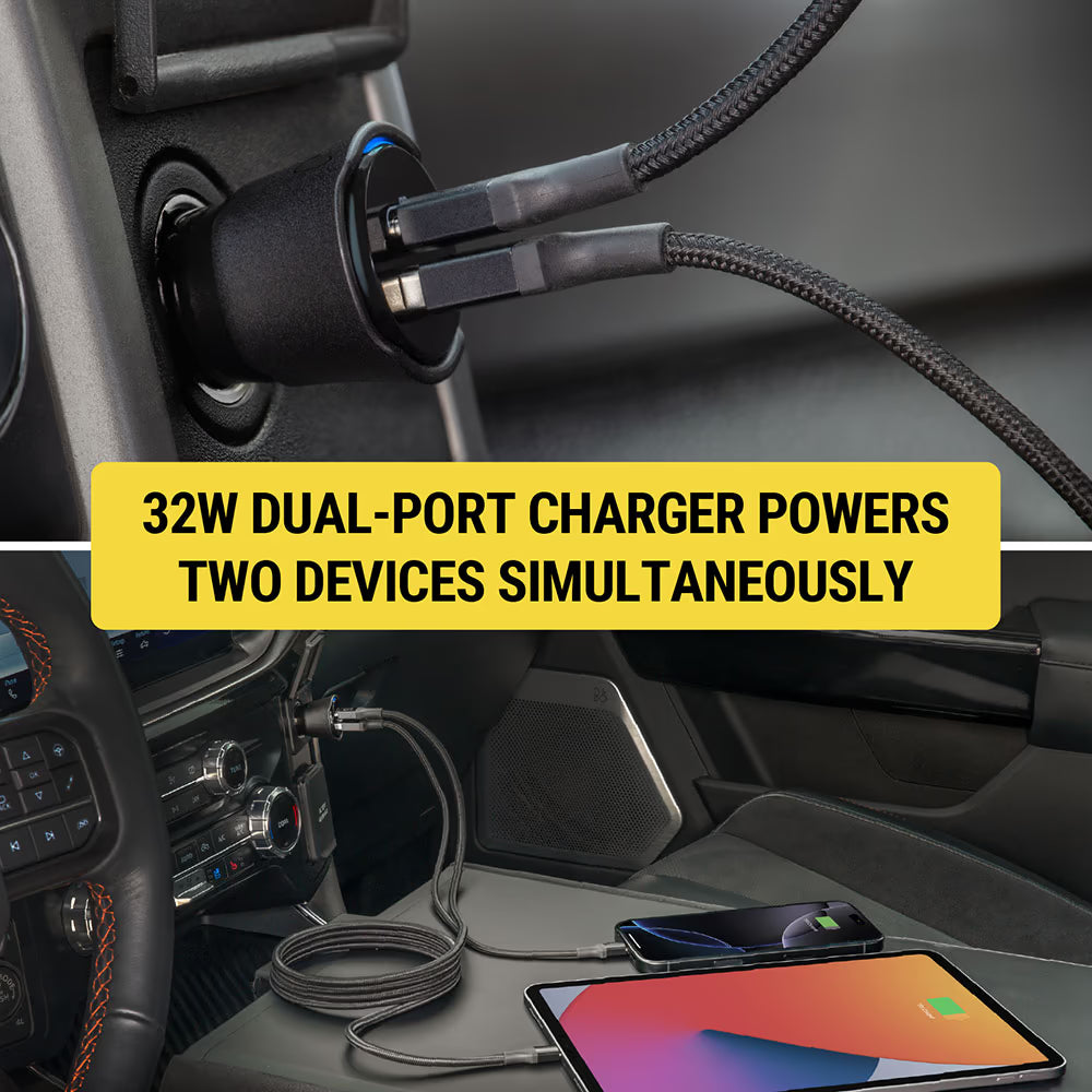 Scosche FOUNDIT CHARGE - Car Charger w/ locator [works with Apple Find My & Find Hub]