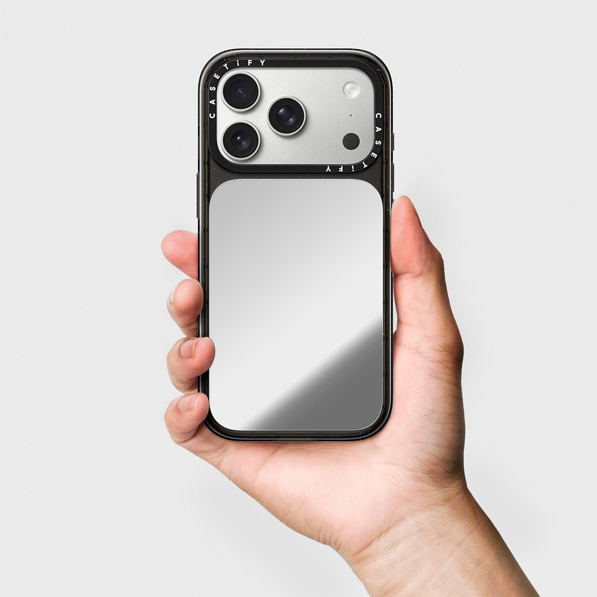 CASETiFY Magsafe Mirror Case for iPhone 18 / 17 Series - System Loading Silver On Black