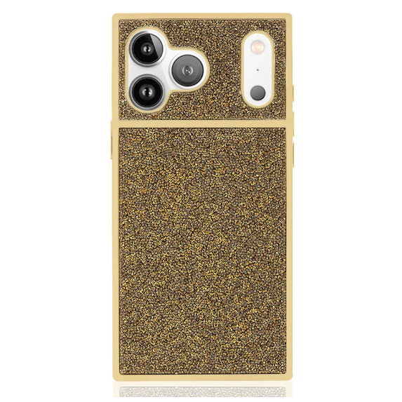 Flaunt iPhone 18 / 17 Pro Max SQUARE MagSafe Case - Gold Crystal Elegance