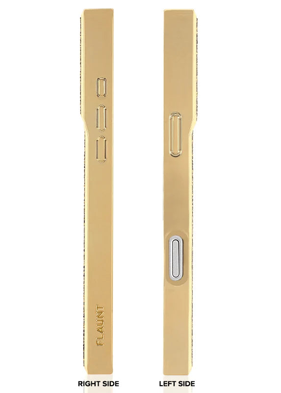 Flaunt iPhone 18 / 17 Pro Max SQUARE MagSafe Case - Gold Crystal Elegance