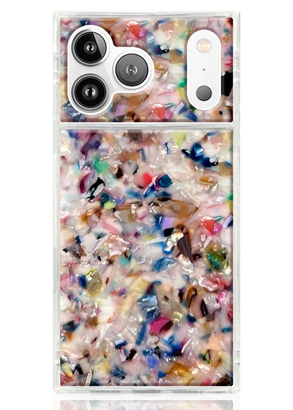 Flaunt iPhone 17 Pro Max SQUARE MagSafe Case - Rainbow Confetti Tortoise Shell