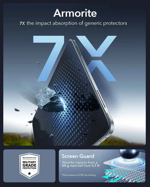 ESR iPad Pro 11" (2025/2024) UltraFit Armorite Tempered Glass 2pcs Pack