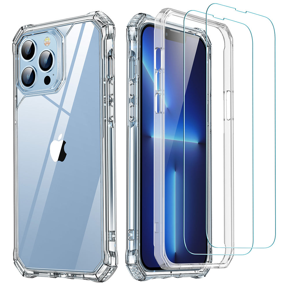 ESR iPhone 13 Pro Max Air Armor 360 Tough Case with Tempered Glass Set - Clear