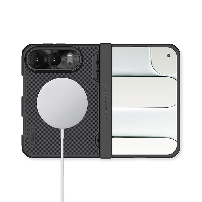 Nillkin iPhone Duo Super Frosted Shield Fold Magnetic Case - Black / Transparent Black