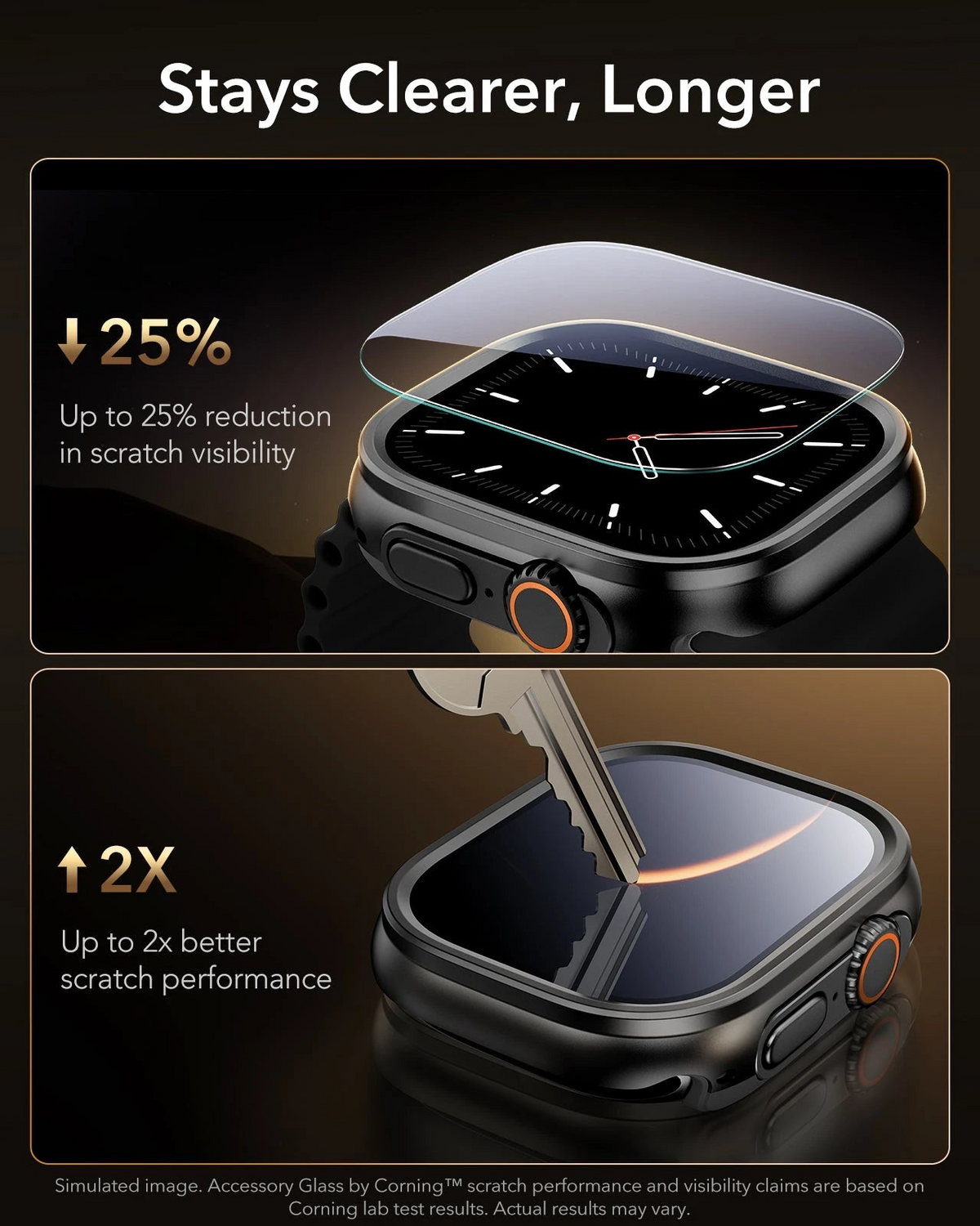 ESR Apple Watch Ultra 3 (49mm) Armorite Pro Protection Set (1 Case + 2 Tempered Glass)