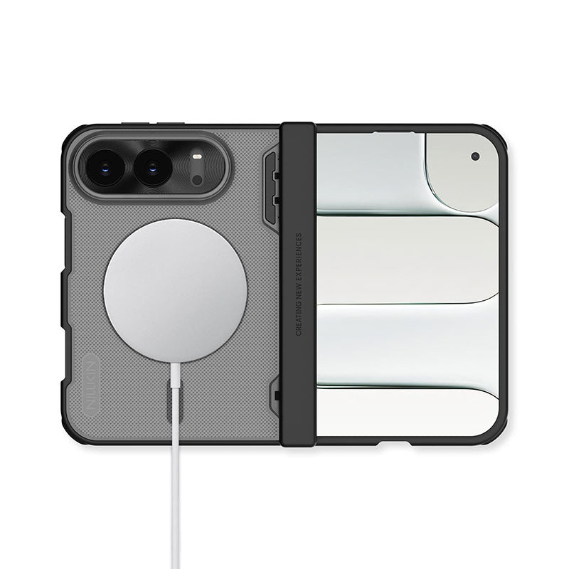 Nillkin iPhone Duo Super Frosted Shield Fold Magnetic Case - Black / Transparent Black