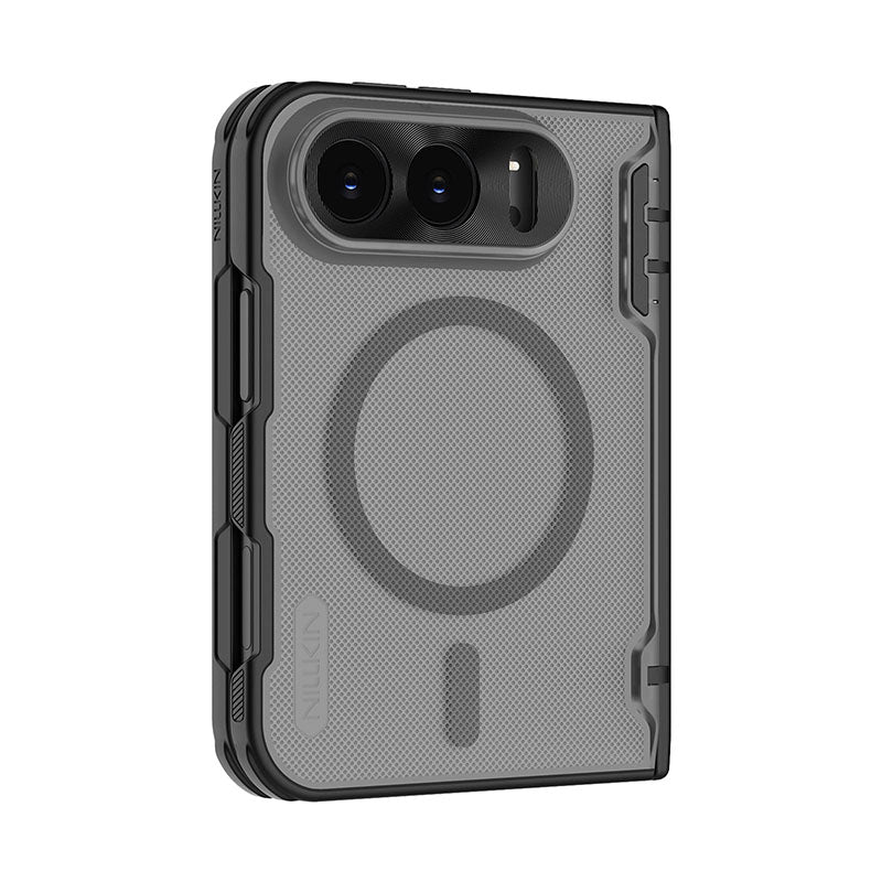 Nillkin iPhone Duo Super Frosted Shield Fold Magnetic Case - Black / Transparent Black