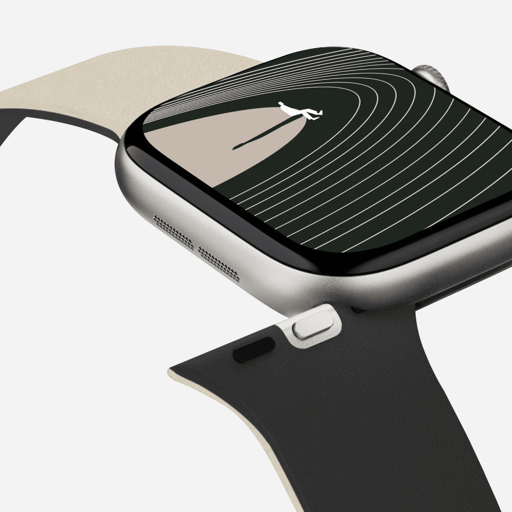 MOFT Snap Watch Band for Apple Watch 40mm/41mm/42mm & 44mm/45mm/46mm/49mm - Jet Black Beach White