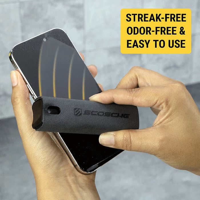 Scosche 2-in-1 Screen Cleaning Portable Mister with Microfiber Bottle Wiper