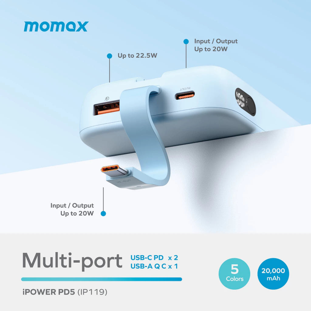 Momax [IP119] iPower 20W PD5 Powerbank 20,000mAh